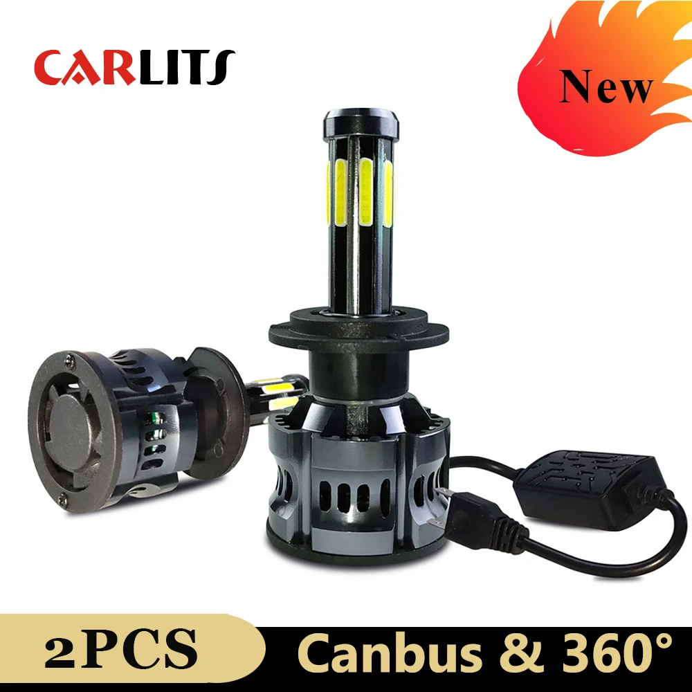 2 шт. 6500K 120W H7 светодиодный автомобильный светильник H8 H3 H9 9600LM 9006/HB4 9005/HB3 H4 H11 h1 8 боковой светодиодный супер яркий 12V CANBUS головной светильник