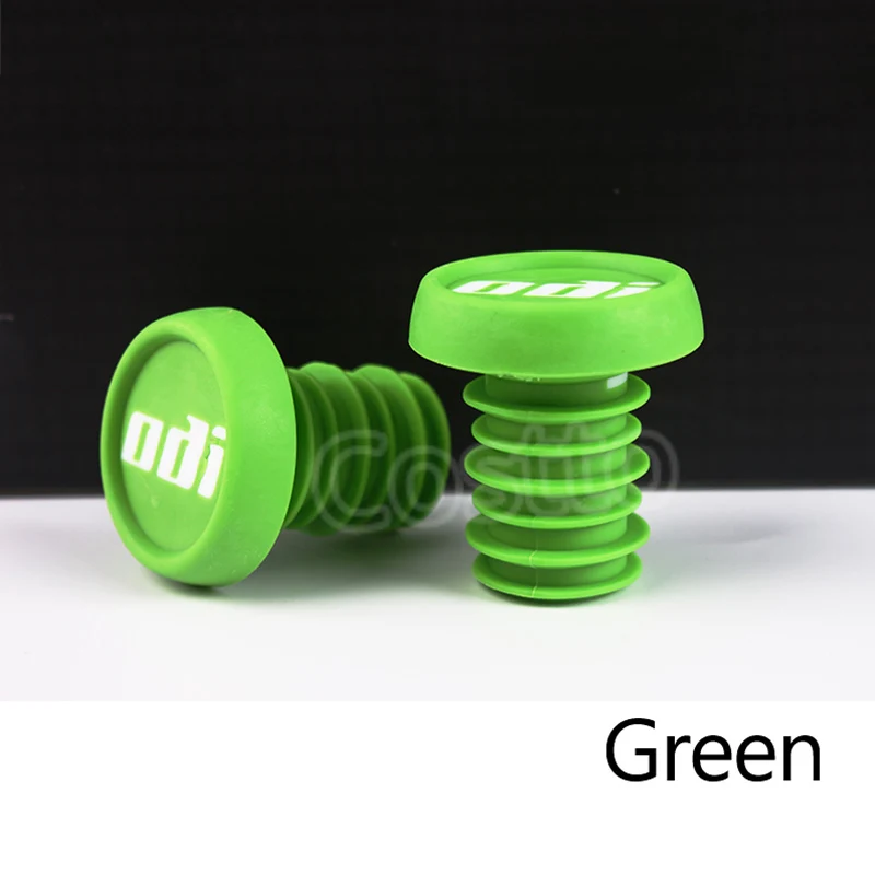 Green 1 pair ODI ручка велосипедного руля концевые заглушки 1 Пара Противоскользящие Твердые колпачки руля MTB велосипед легкие бар концевые Заглушки для горный велосипед BMX и DH FR баланс автомобиля - Цвет: Green 1 pair