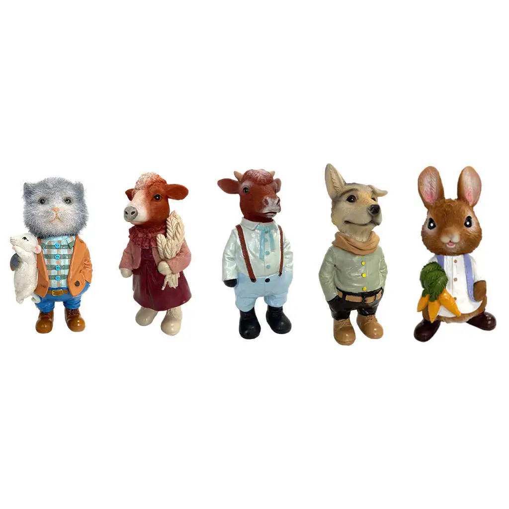 

Resin Animal Statues Cartoon Decoration Accessories Garden Statues for Home Table Top Yard