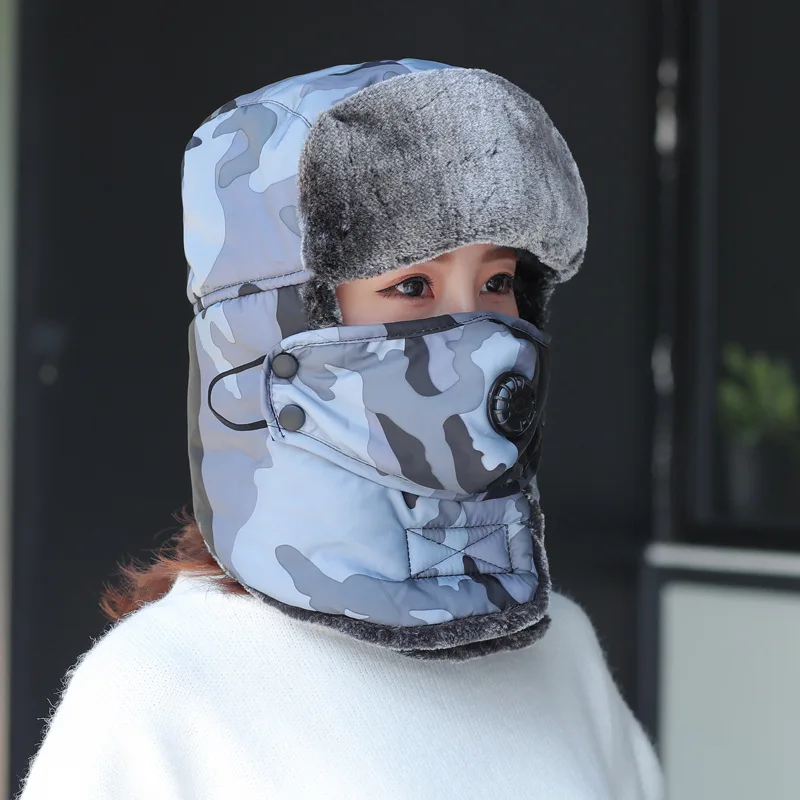 Камуфляжная детская зимняя велосипедная маска для лица с холодным горлом кепка