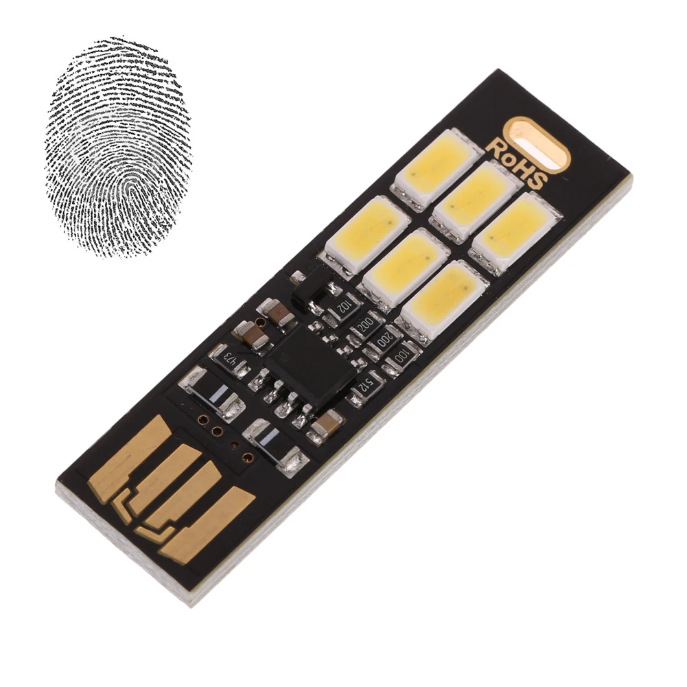 Portable Pocket Fingerprint Touch Control Card Lamp Bulb Keychain Mini LED Night Light for Camping Desktop Lighting USB Gadgets |
