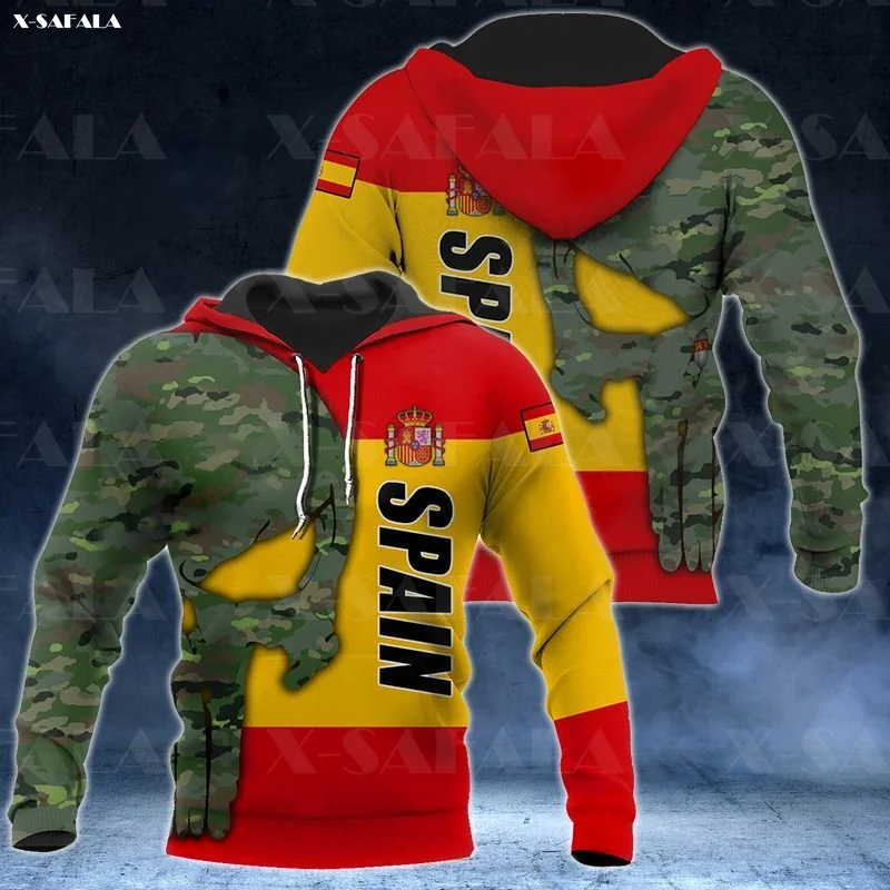 

SPANISH ARMY Camo Skull Eagle Tattoo 3D Print Zipper Hoodie Man Female Pullover Sweatshirt Hooded Jacket Jersey Tracksuits