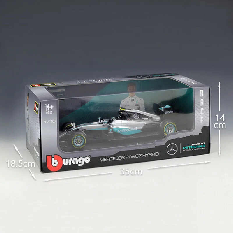 

1:18 Nico Rosberg Mercedes F1 W07 Hybrid #6 Alloy Racing Vehicle Diecast Pull Back Cars Model Toy Collection Xmas Gift