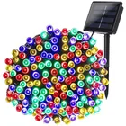 50100200 Led Солнечная Фея светильник уличный Водонепроницаемый уличная гирлянда домики рождественские украшения для сада строка светильник полоса цепь