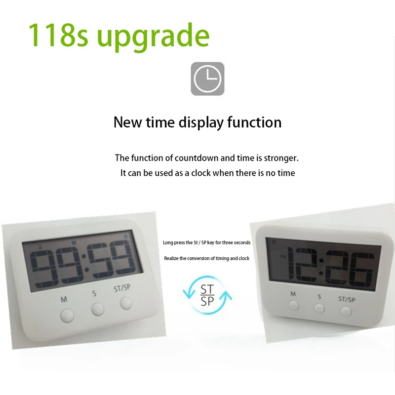 

Digital LCD Kitchen Cooking Timer with Magnet Back for Cooking Baking Sports Games Office Battery Not Included