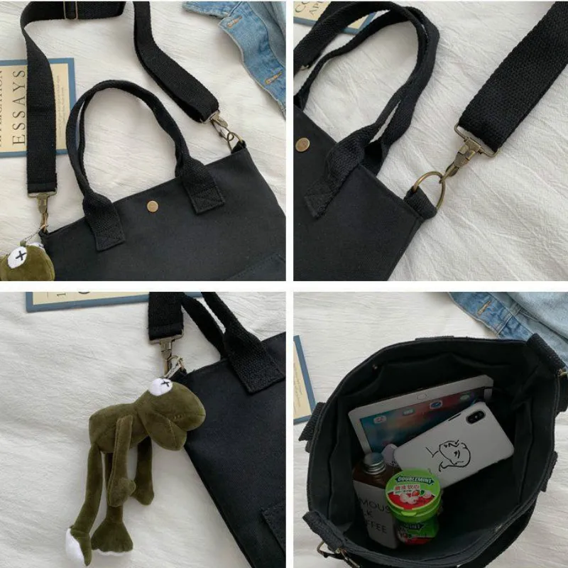 

Shopping Bags Solid Crossbody Handbag Harajuku Fashion Large Capacity Tote Concise Casual Convenient Reusable College Style Ins