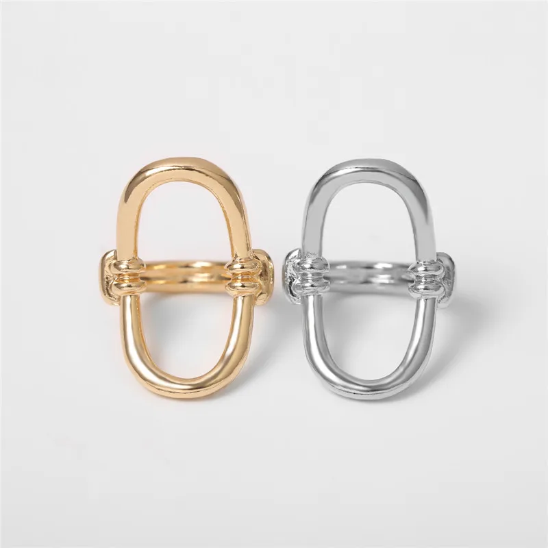 AE-CANFLY Minimalist Stylish Personality Geometric Rings for Female Punk Fashionable Metal Curved O Shaped | Украшения и