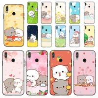 yinuoda peach cat cute cartoon couple phone case for huawei honor 10 i 8x c 5a 20 9 10 30 lite pro voew 10 20 v30