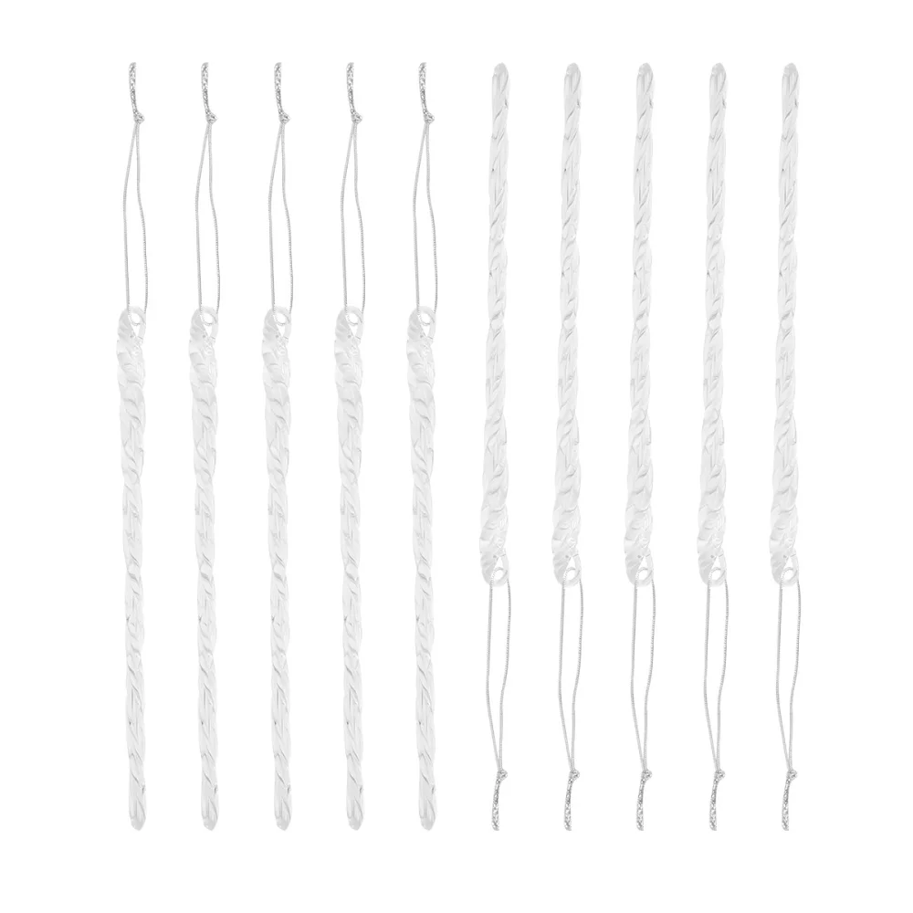 

10pcs Clear Glass Pendant Transparent Icicle Pendant Christmas Tree Hanging Decoration DIY Accessory for Party Wedding Gift
