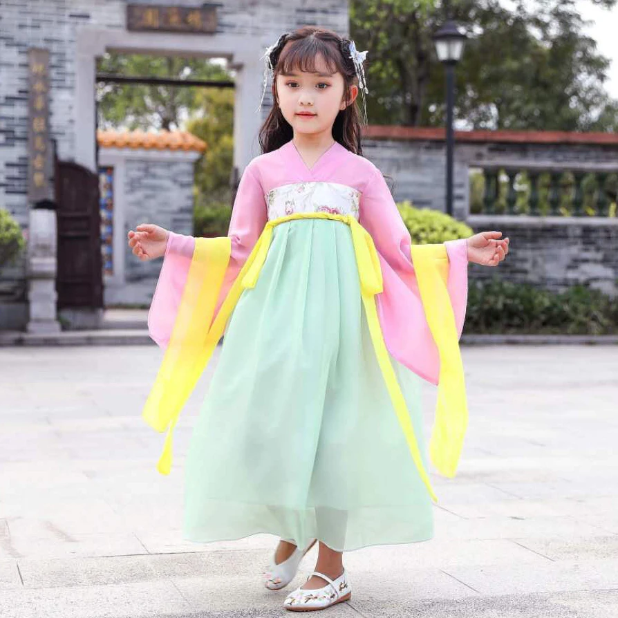 Карнавальный старинный китайский костюм детское платье одежда для народных