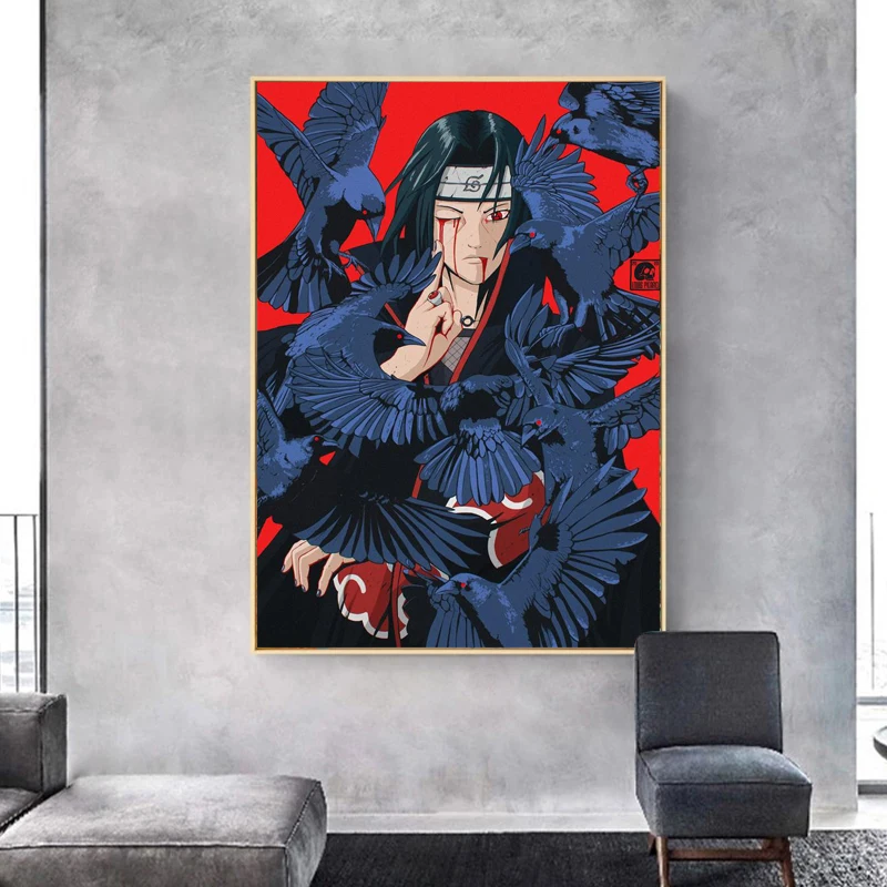 

Uchiha Itachi Canvas Poster Anime Naruto Sasuke Art Canvas Painting Wall Decoration Anime Poster for Living Room Home Decor