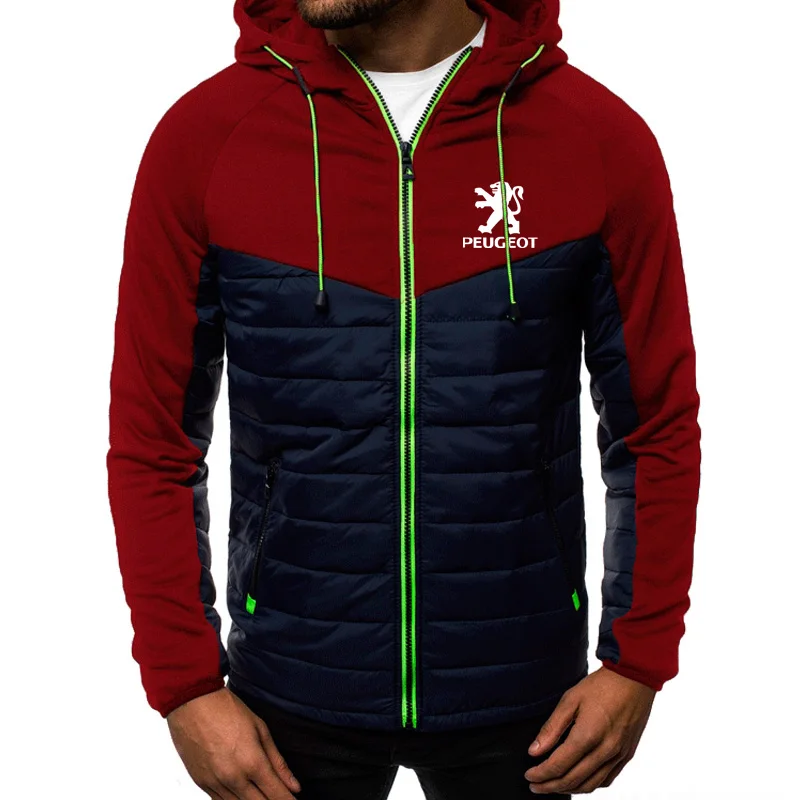 

Hoodies Men Peugeot Car Logo Print Casual Long Sleeve Hooded Sweatshirts Mens zipper Jacket Man Tops Clothing D6