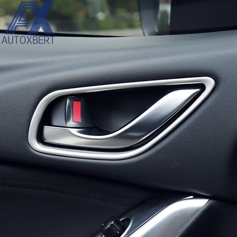 

Chrome Inner Inside Door Handle Catch Cover Bowl Cup Trim Bezel Frame Surround Garnish For Mazda Cx-5 Cx5 2013 2014 2015 2016