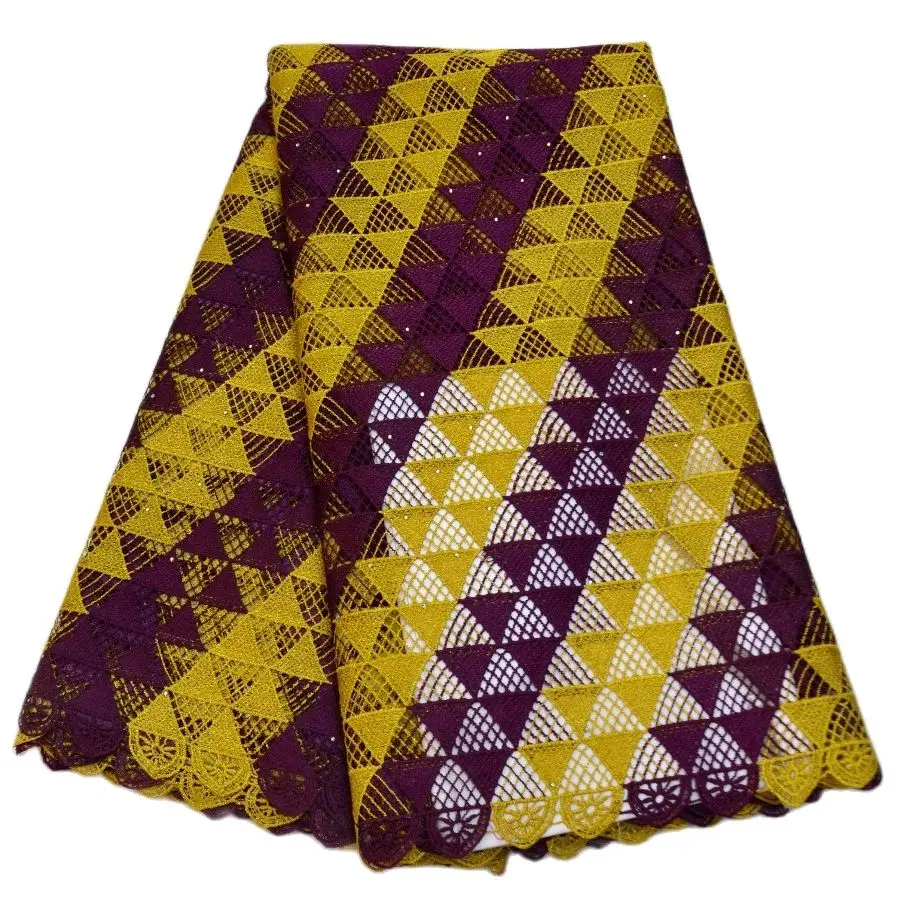 

Желтое классическое гладкое гипюровое кружево, очень мягкое Африканское кружево, нигерийское швейцарское кружево для одежды, качественная...