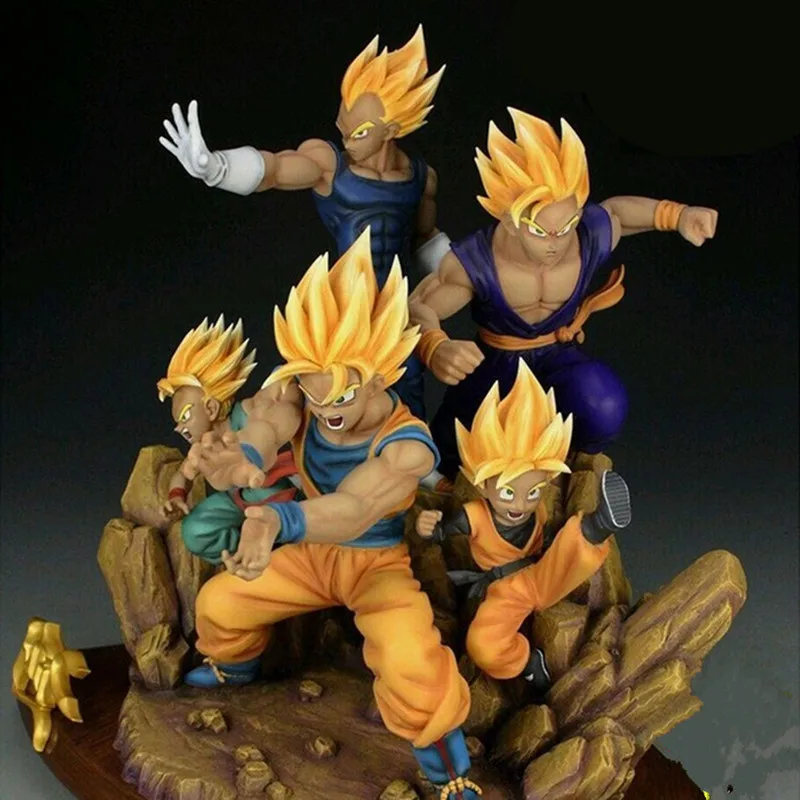 Многоцветный 1/6 аниме Dragon Ball сын Goku vegeta группы Five супер сайян, «Жемчуг дракона GK статуя ПВХ Рисунок собирать модель игрушка M2104 - Цвет: Многоцветный