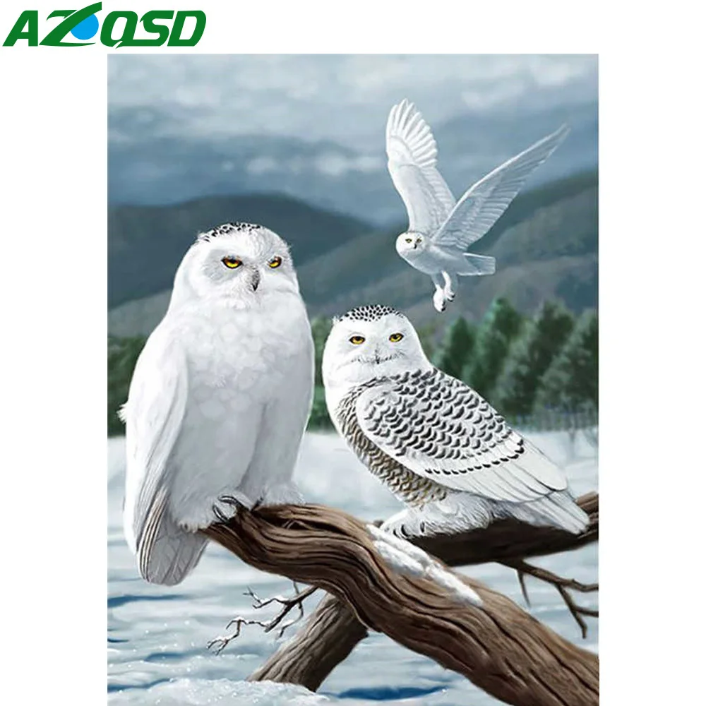 

AZQSD полная квадратная/круглая дрель 5D Diy Алмазная картина Сова мозаика Алмазная вышивка домашние украшения с животными Подарочные наборы кр...