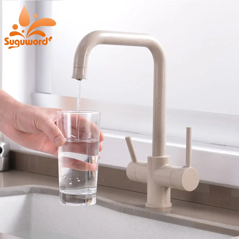 Матовый кухонный Очищаемый кран горячий/холодный напиток смеситель для воды