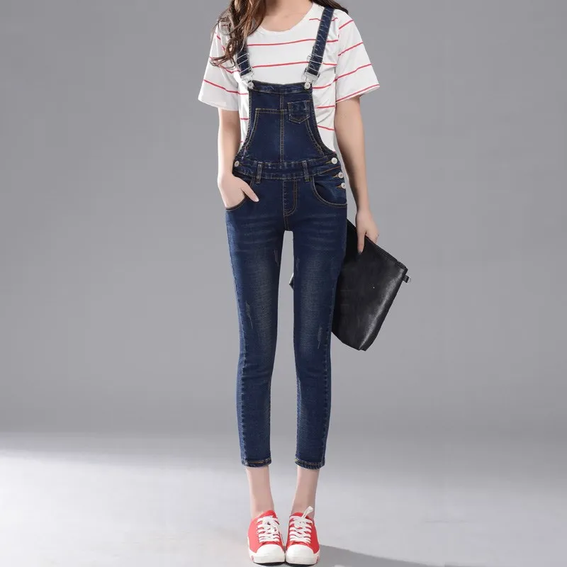 Новинка 2019 женские комбинезоны крутой джинсовый комбинезон повседневные