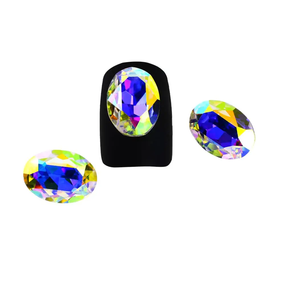 Овальный Стекло K9 с украшением в виде кристаллов Стразы бриллианты блеск для