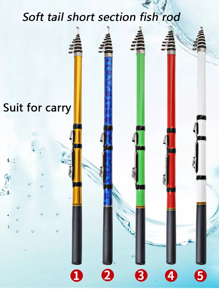 

1.8-3.0m Outdoor Portable Fishing Rod Telescopic Joint Raft soft Tail Rock FRP Fishing Rod Travel Lure Rod Fishing Tackle
