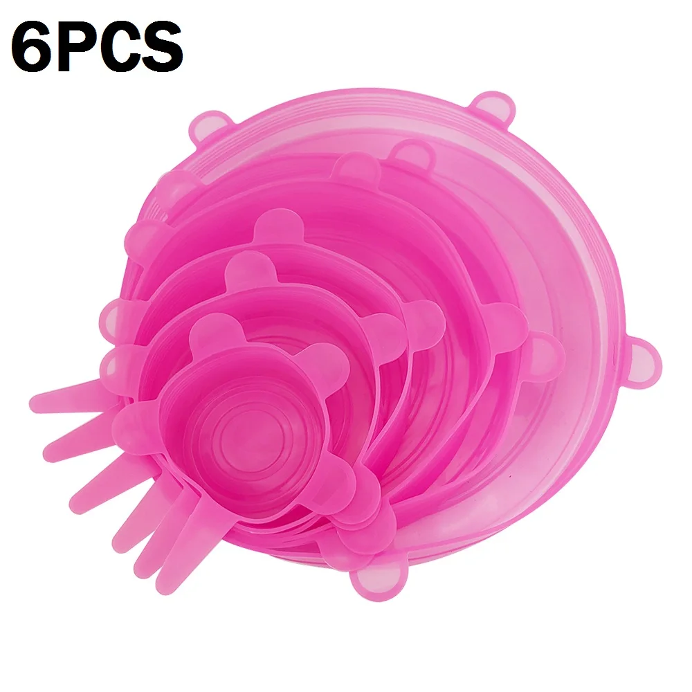 Универсальные силиконовые крышки для пищевых продуктов 6 шт./компл. многоразовые