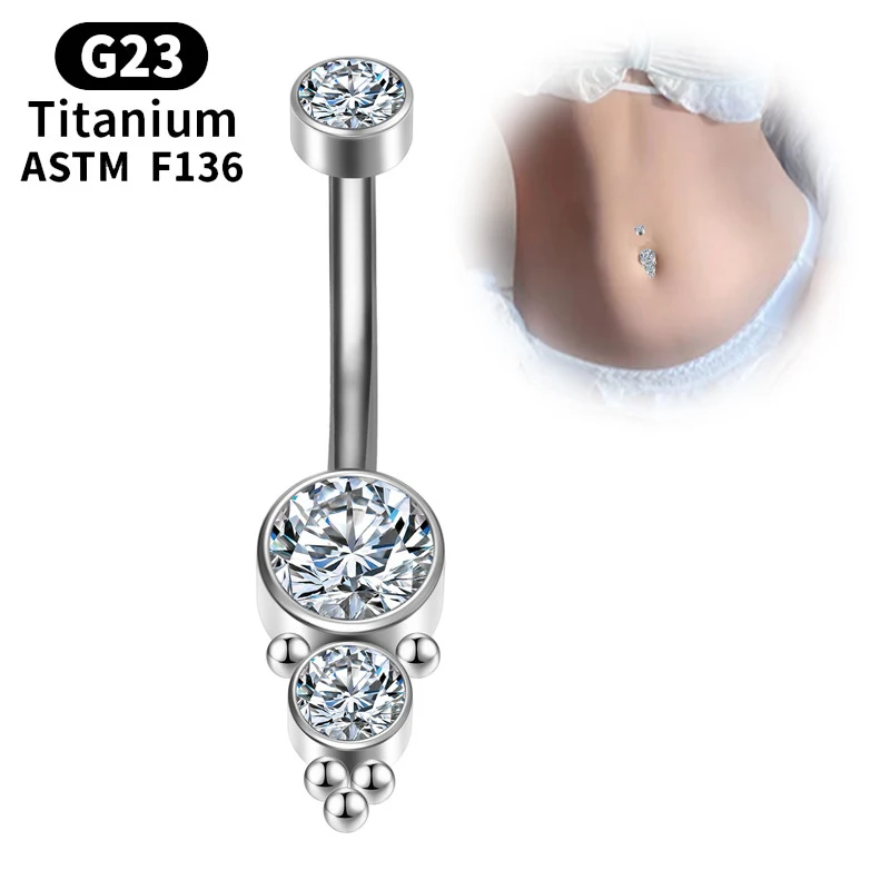

G23 Titanium Zircon belly button piercing Cartilage Sexy spiral diaphragm Body Hinge segment Daith Helix Navel Fake Jewelry
