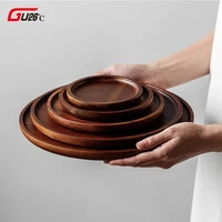 13 30cm durable wood dinner plates unbreakable round wood plates fruits dishes snacks dessert serving tray tableware