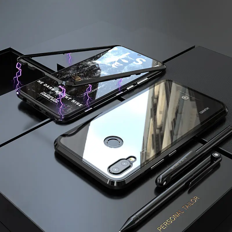 Full Black Роскошный Магнитный чехол для huawei P20 Pro Чехол P20Lite Nova3 Nova3i телефон магниты стеклянная крышка huawei P20 Lite чехол P20Pro P 20 - Цвет: Full Black