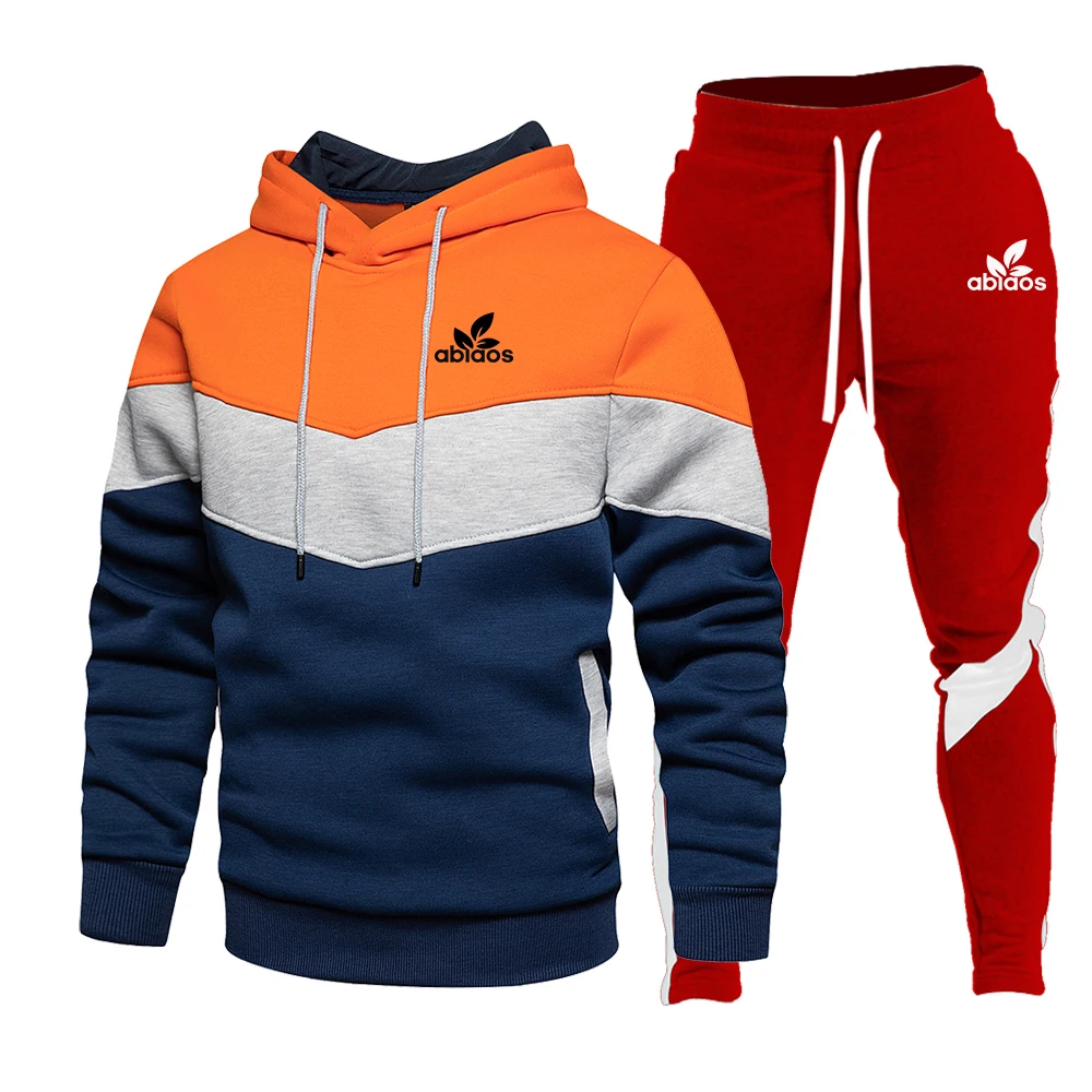 

2021 Brand spring autumn men's suit sportswear 2 piece hoodie pants jogging fitness sports hedging sportswear suit Men's sets