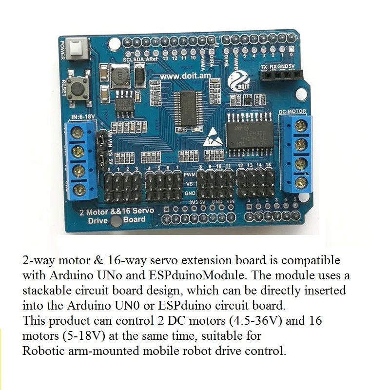 Детская макетная плата ESPDuino с Wi-Fi-роботом 2-сторонним мотором и 16-сторонним