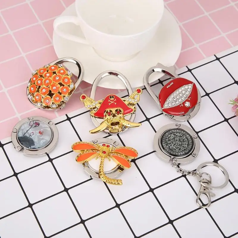 Прохладный цинковый сплав Стразы складной стол край Сумки из натуральной кожи