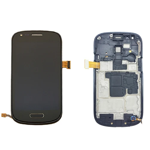 BLACK with Frame Супер AMOLED 4,0 ''ЖК-дисплей для SAMSUNG GALAXY S3 Mini i8190 i8190N i8195 ЖК-дисплей кодирующий преобразователь сенсорного экрана в сборе рамка - Цвет: BLACK with Frame