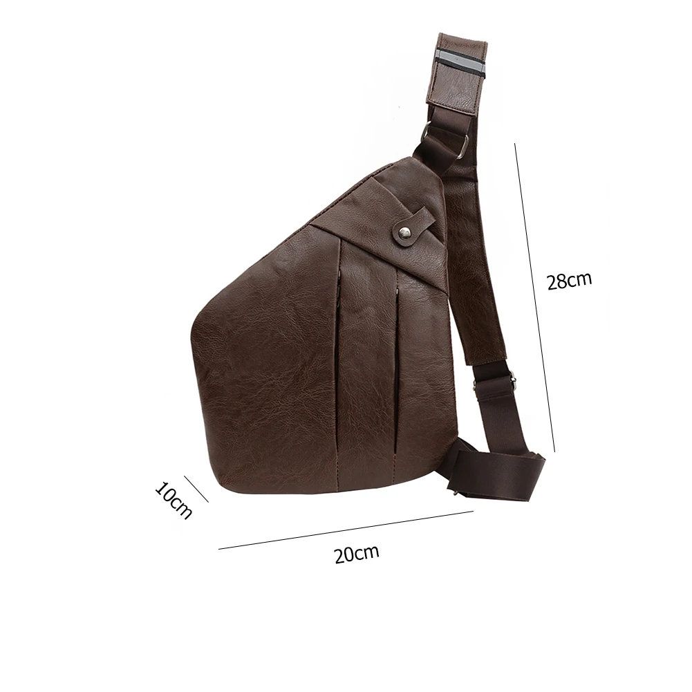 

Fashion Solid Color Waist Crossbody Bag Men PU Leather Multi-pocket Fanny Belt Pack Male Travel Daily Shoulder Chest Purse