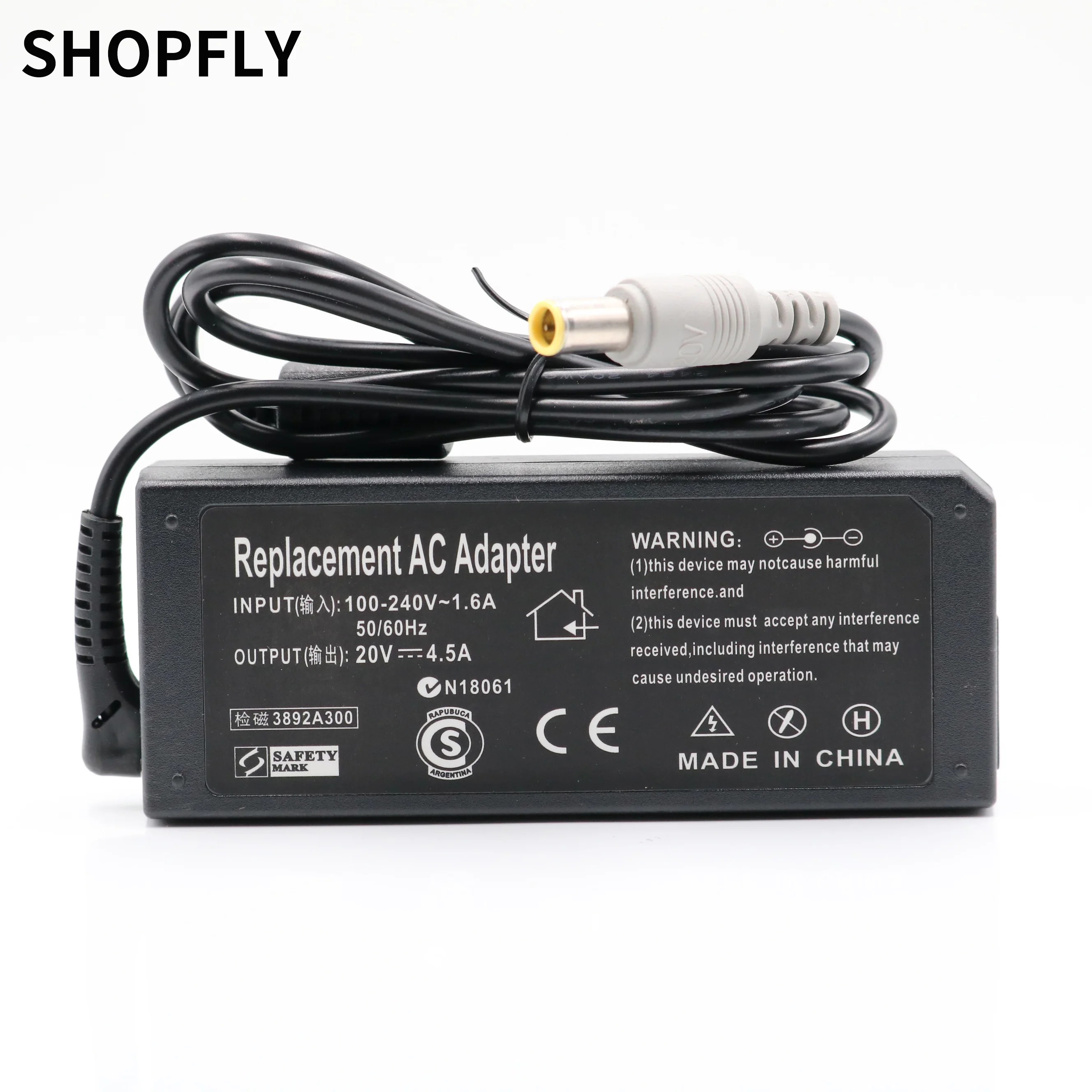 

20V 4.5A 90W Laptop Ac Adapter Charger for Lenovo / Thinkpad T400 T410 T420 T430 T500 T510 T520 T530 T400s T410s T410i