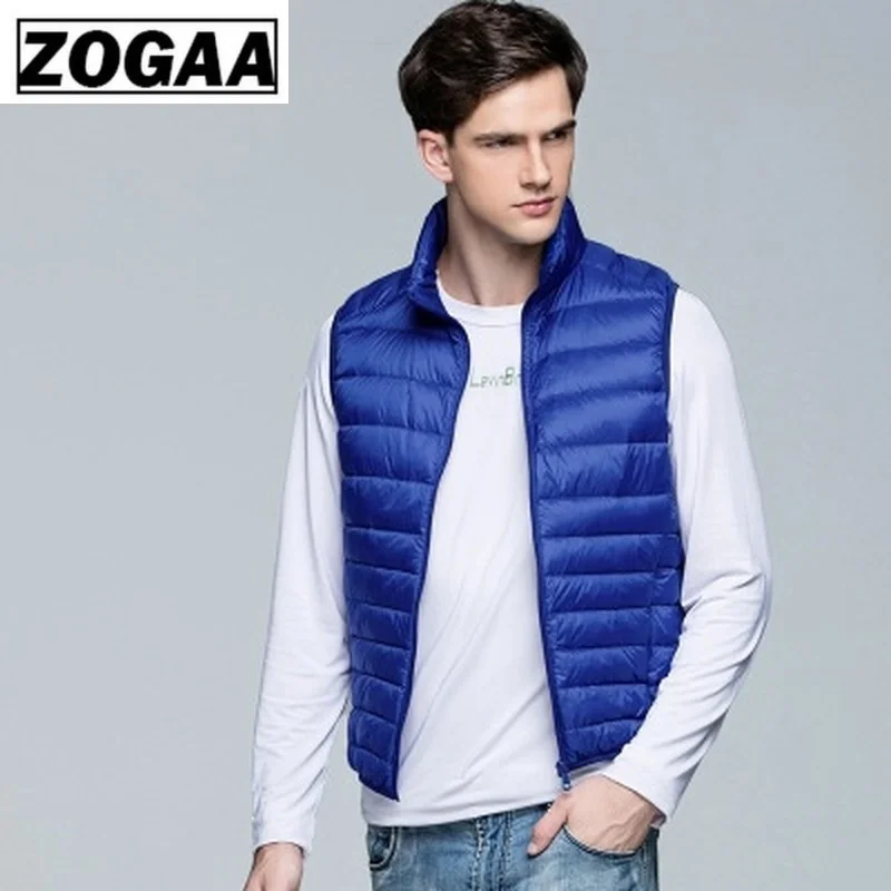 ZOGAA 2019 новый зимний мужской жилет на утином пуху ультра легкий Свободный без