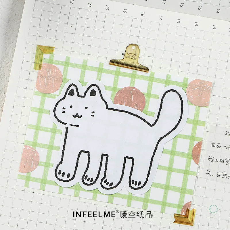 20 шт./компл. Kawaii бумаги для заметок на клейкой основе милый кот медведь животный