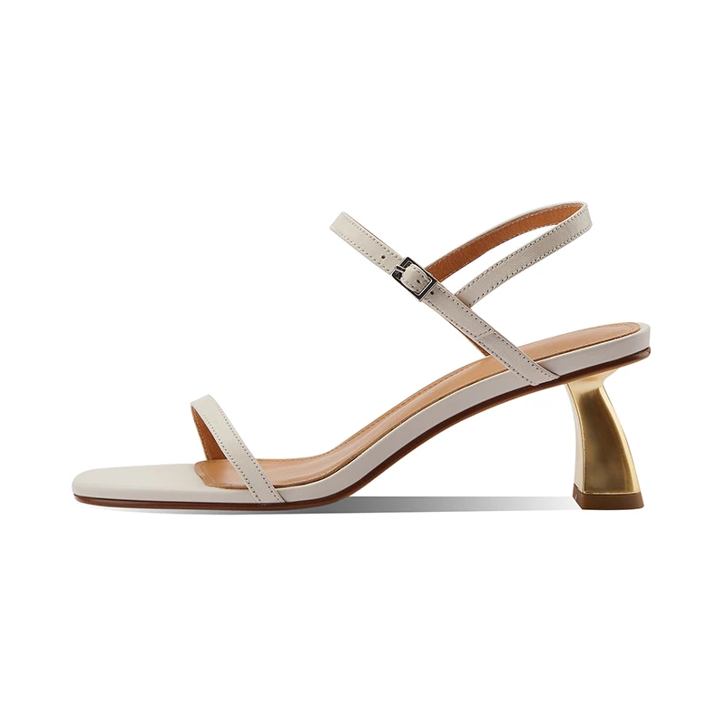 

EOEODOIT Fashion Heels Sandals Summer Newest Leather Pumps Shoes Open Toe Buckle Sandal