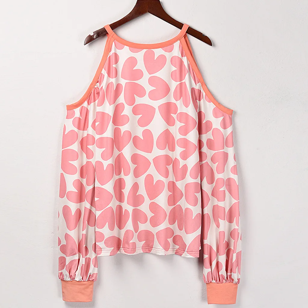

Autumn Women T Shirt Top Long Sleeve Strapless Printing Casual Tee Shirt Femme Female Loose Sexy Tops Plus Size Fashion Clothes