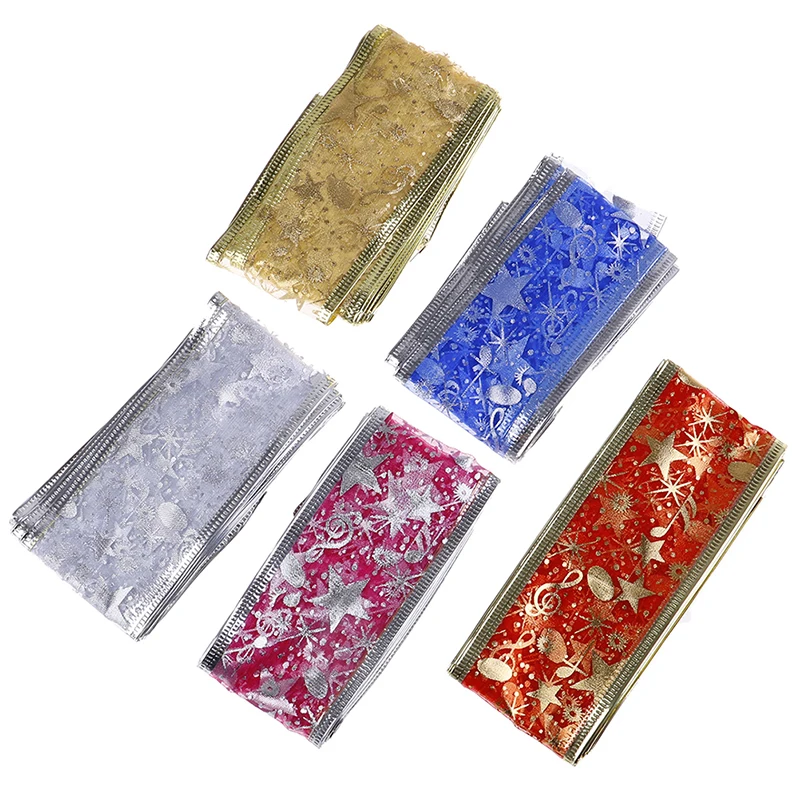 2 метра Рождественские Ленты Блестящая лента DIY бант праздничный Декор