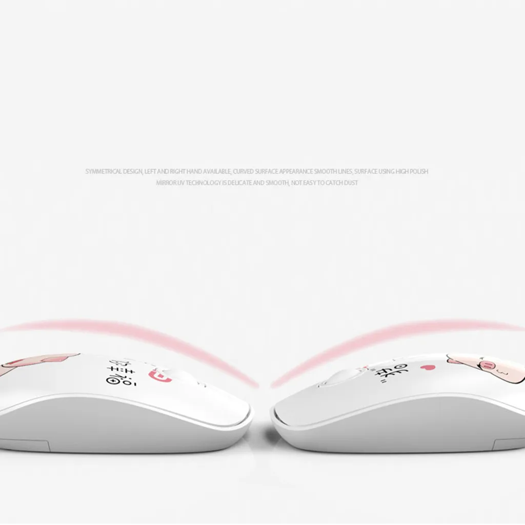 Ouhaobin Wireless mouse Pig cartoon pattern 2.4G Ergonomic Laptop Mouse USB Portable Cute Mini | Компьютеры и офис