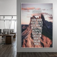 ocean island mountain trees canvas painting motivational success quotes print nordic modern poster wall art picture office decor