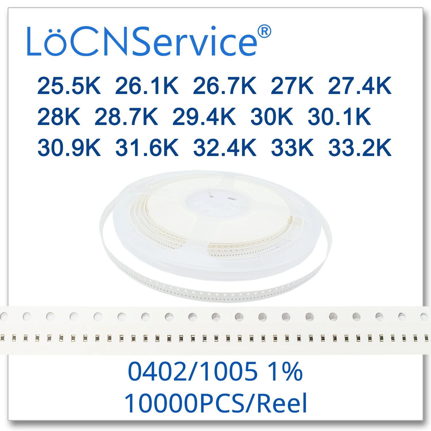 LoCNService 0402 1% 10000 шт. 25 5 K 26 1 7 27K 27 4 28K 28 29 30K 30 9 31 6 32 33K 33 2 1005 резистор Ом|Запасные части| |