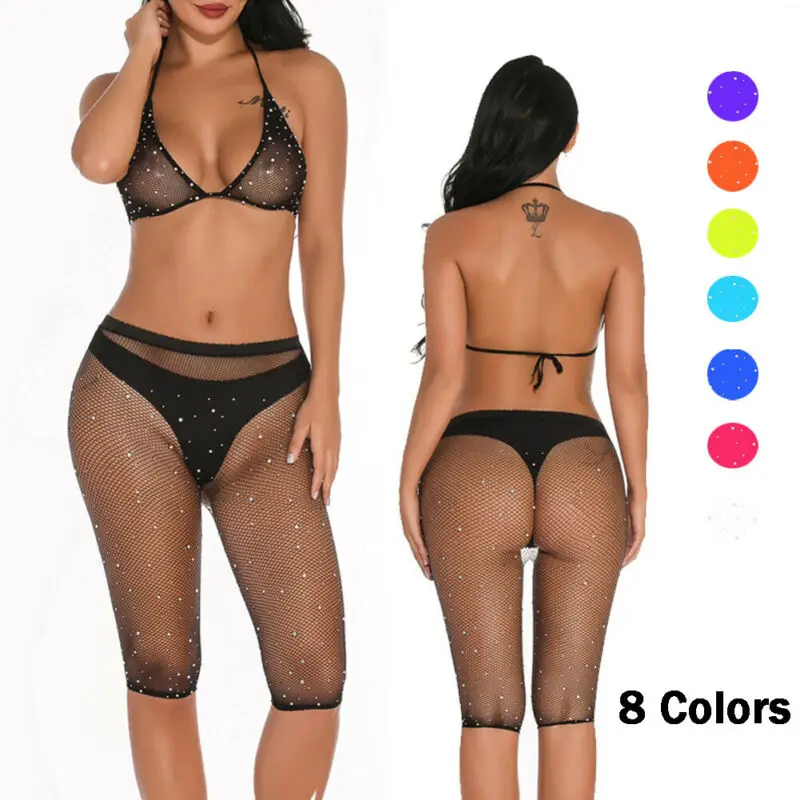 Женский комплект бикини hirigin стразы пуш-ап с кристаллами и бриллиантами