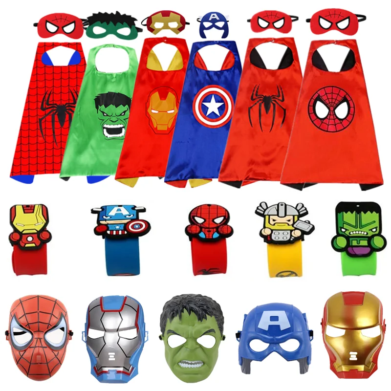 Детский Человек паук Халк Капитан Америка накидка/маска/Браслет фантазийный