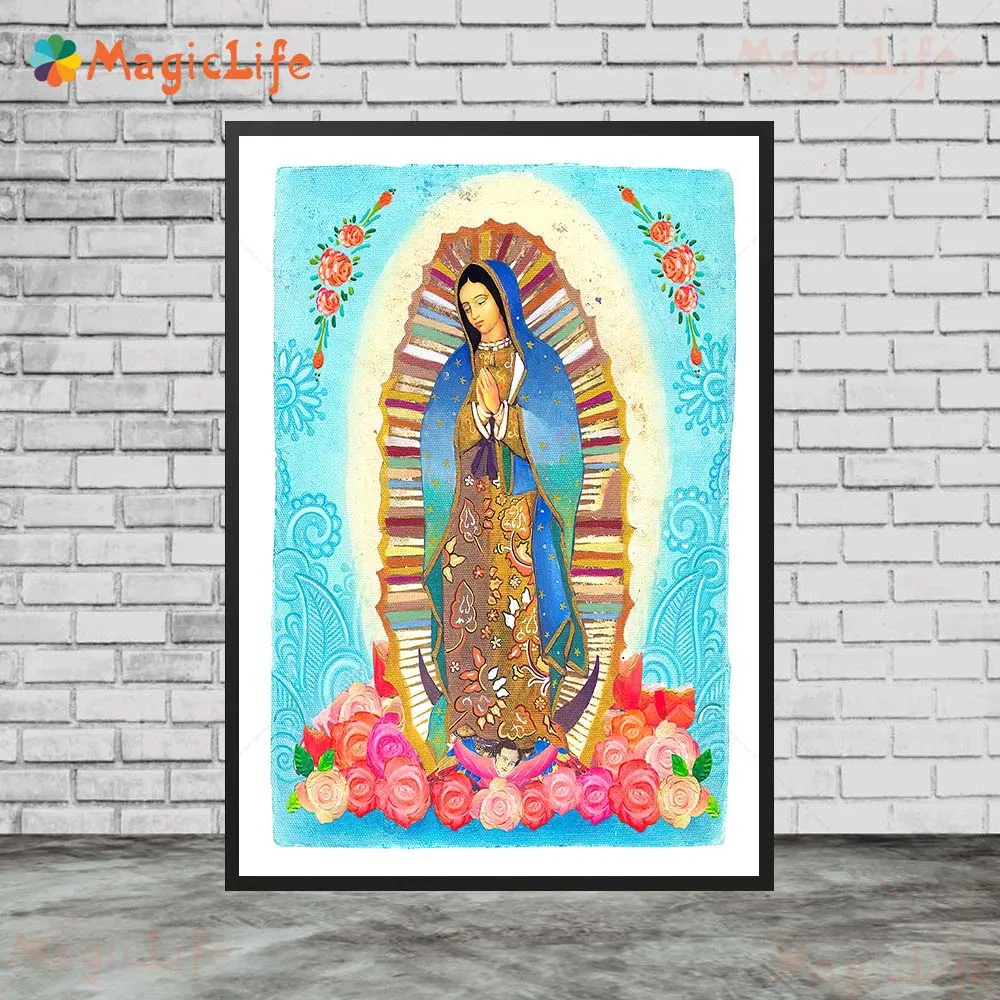 Католические художественные принты Богородицы Гуадалупе Настенная картина мамы