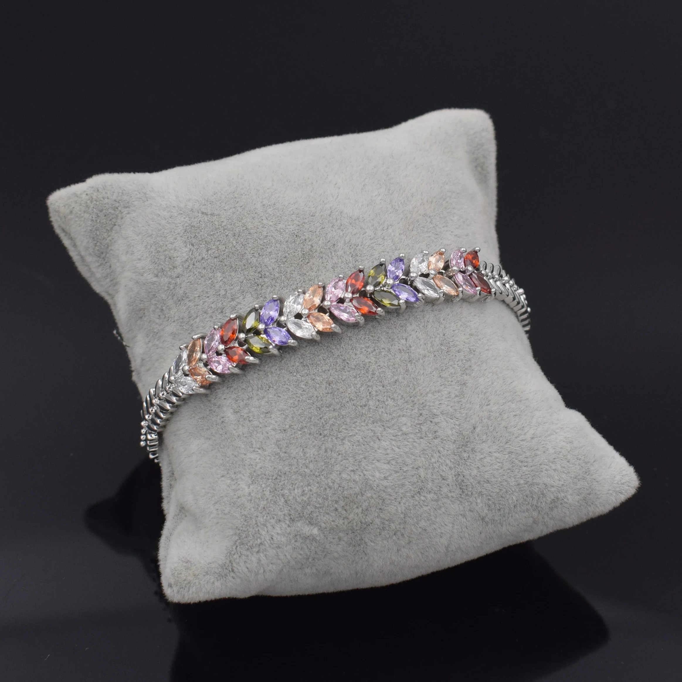 Женские браслеты с разноцветным кубическим цирконием свадебные кристаллами