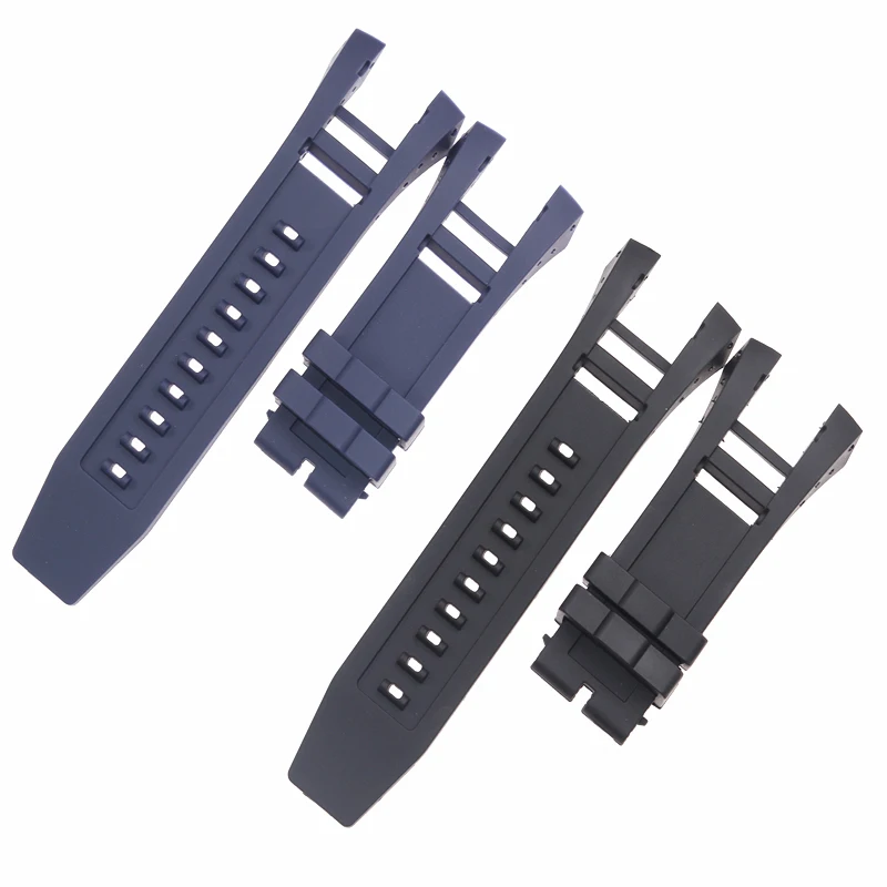 Watch Accessories Applicable for INVICTA Invera Russian Diver Notch Rubber Black Blue 34mm Silicone Strap