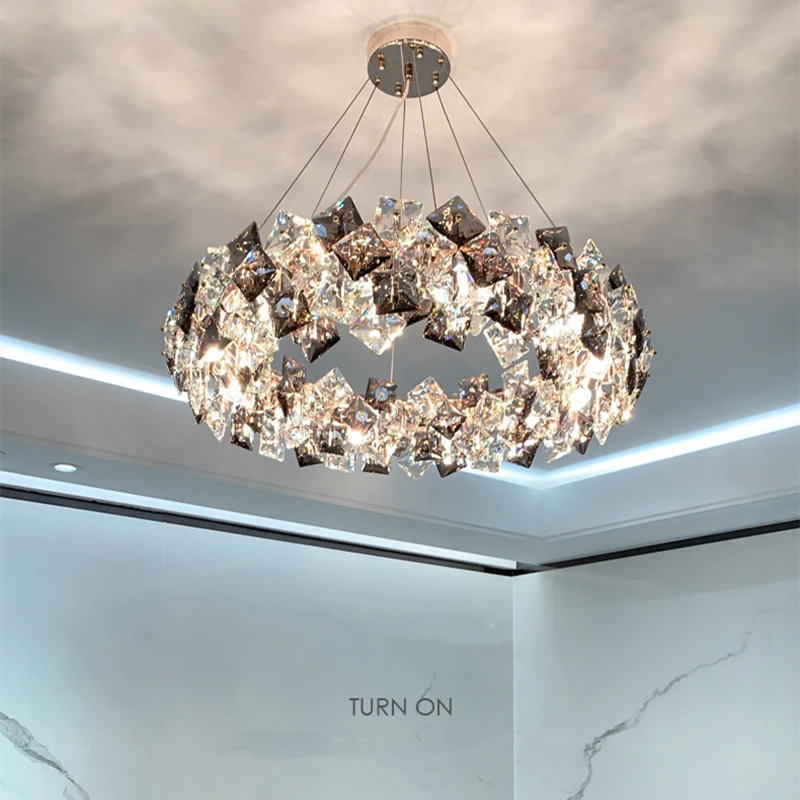 저렴한 북유럽 LED 크리스탈 펜던트 조명, 현대 창의력 디자인 홈 장식 매달려 램프 거실 침실 식당 바