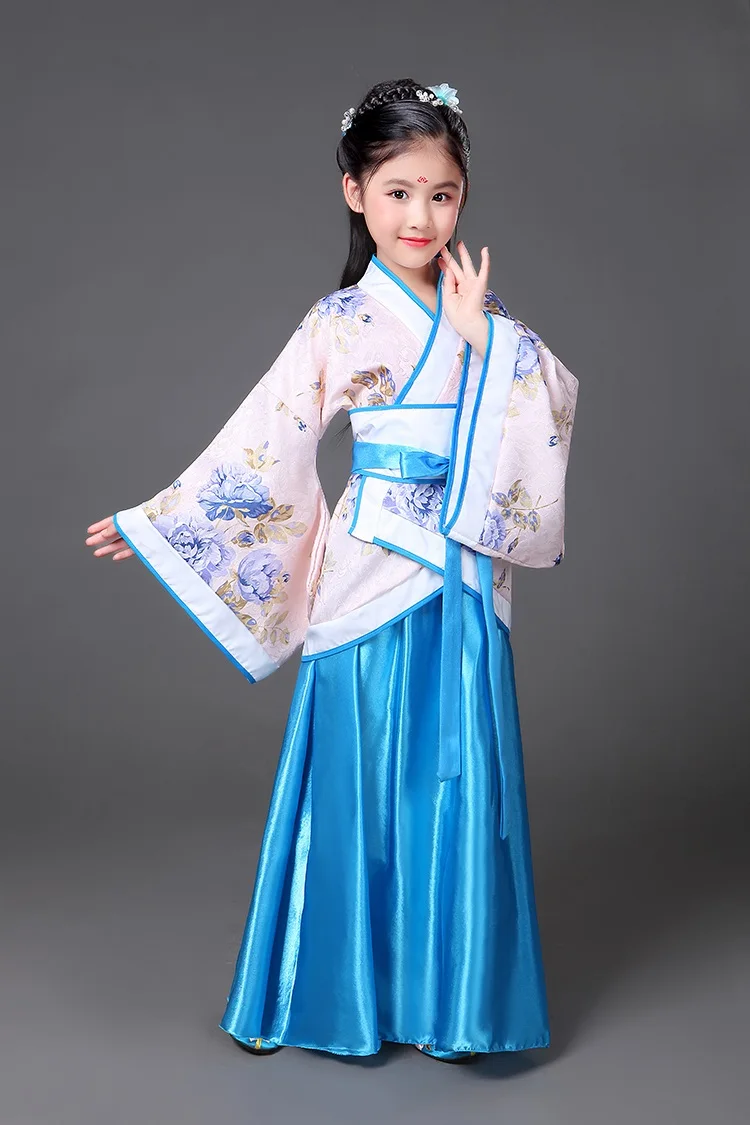Новинка года; Детский костюм в китайском стиле; Hanfu Disfraz сказочное платье для девочек в стиле династии Тан; Королевское Платье принцессы Hanfu для выступлений - Цвет: 2