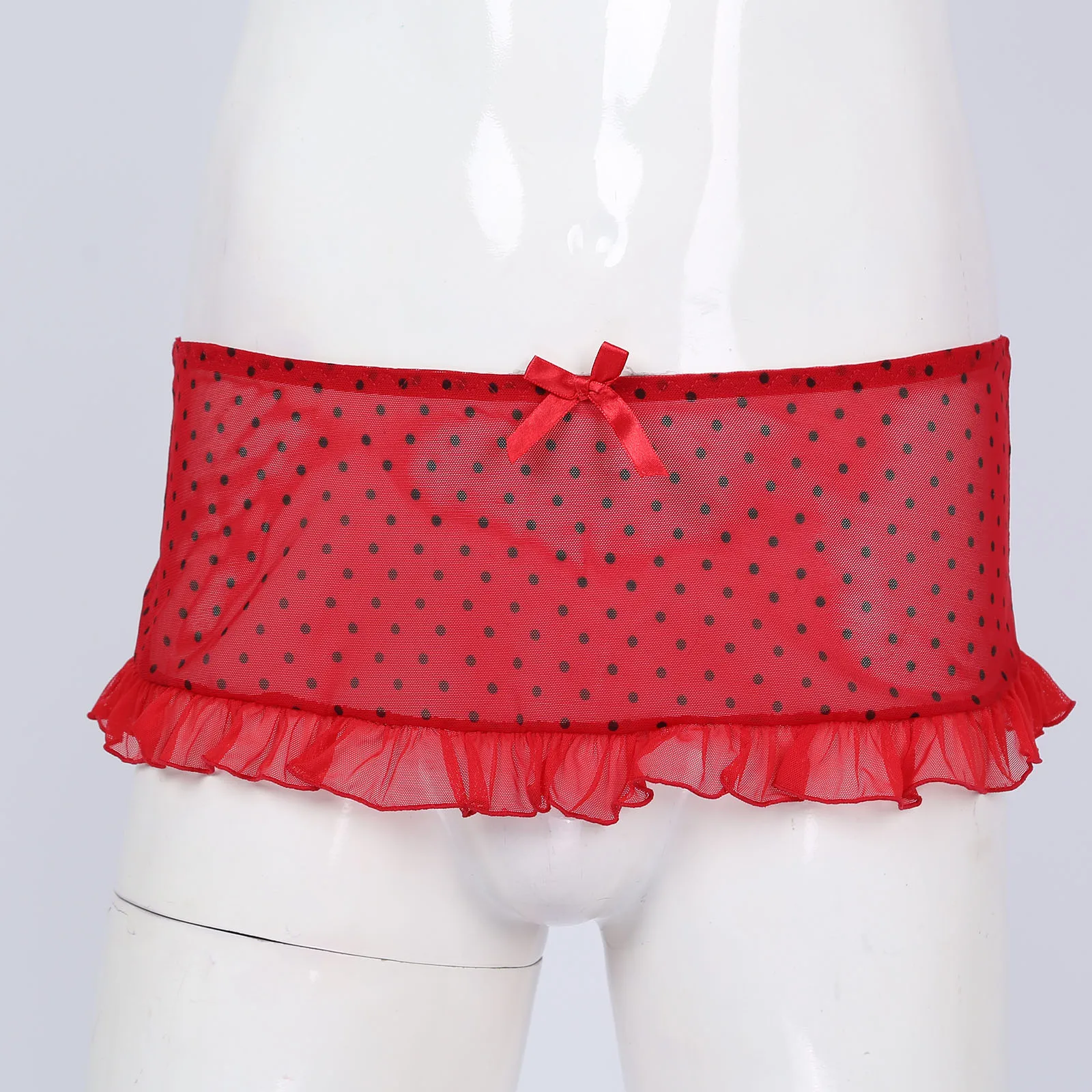 Прозрачная сетчатая юбка нижнее белье кружевная пикантная мини-юбка в горошек